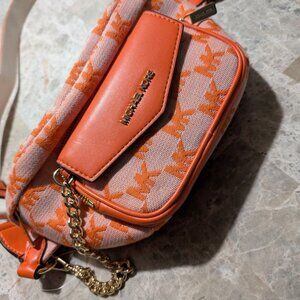 KORS Michael Kors Fanny/Waist Bag-MK Monogram and Leather Brand New